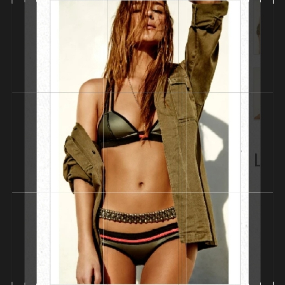 NWT Lisa Lozano neoprene triangle bikini set